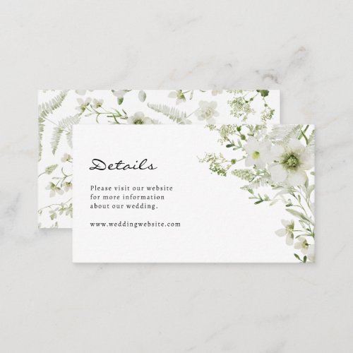 Elegant Botanical Wedding Enclosure Card