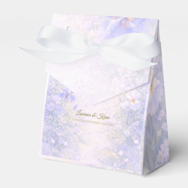 Elegant Botanical Wedding Favor Boxes (Front Side)