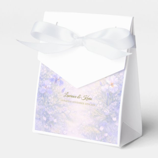 Elegant Botanical Wedding Favor Boxes (Front Side)