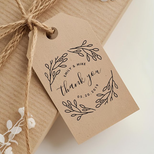 Elegant Botanical Wedding Favor Thank You Self-inking Stamp (Creator Uploaded)