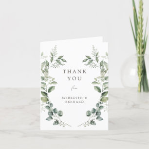 Elegant Botanical Wedding Folded Thank You Card