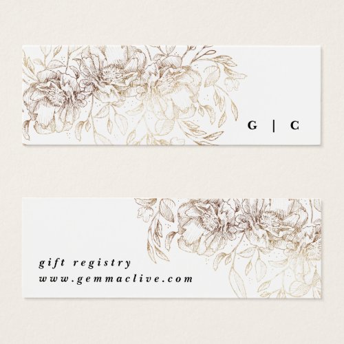 Elegant Botanical Wedding Gift Registry Enclosure