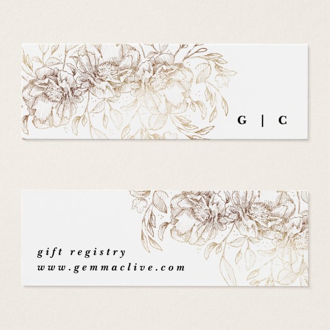 Elegant Botanical Wedding Gift Registry Enclosure (Front & Back)
