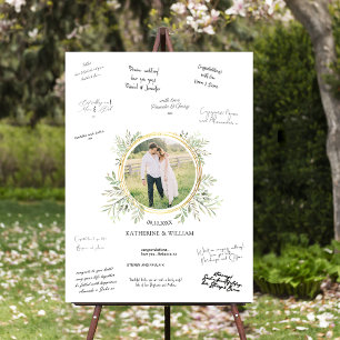 Elegant Botanical Wedding Guest Book Alternative Foam Board