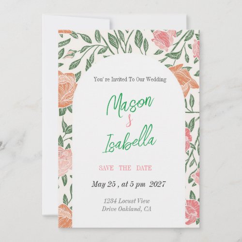 Elegant Botanical Wedding Invitation