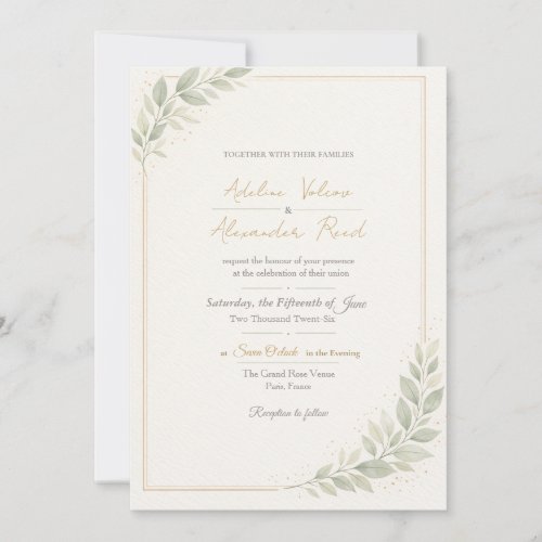 Elegant Botanical Wedding Invitation