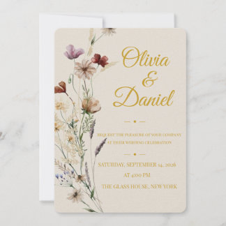 Elegant Botanical Wedding Invite | Modern Romantic