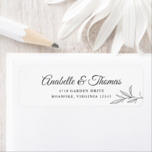 Elegant Botanical Wedding Label