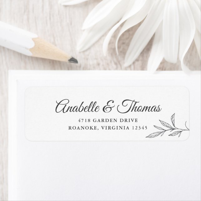 Elegant Botanical Wedding Label (Insitu)
