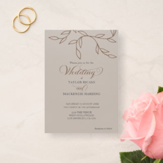 Elegant Botanical Wedding Letterpress Cards