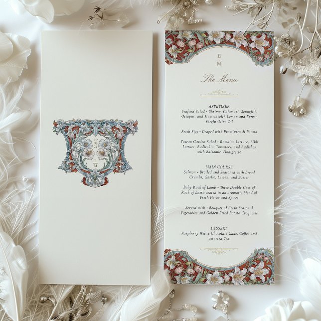 Elegant Botanical Wedding Menu Card (Creator Uploaded)