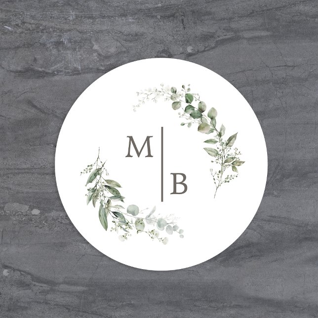 Elegant Botanical Wedding Monogram Envelope Seal (Creator Uploaded)