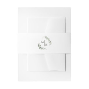 Elegant Botanical Wedding Monogram Invitation Belly Band