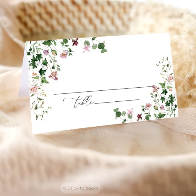 Elegant Botanical Wedding Place Card (Creator Uploaded)