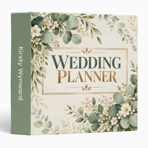 Elegant Botanical Wedding Planner 3 Ring Binder