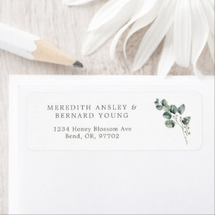 Elegant Botanical Wedding Return Address Label