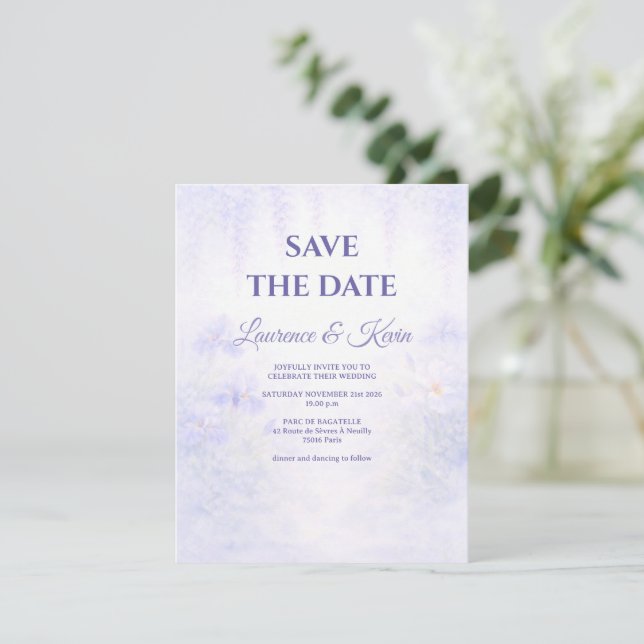 Elegant Botanical Wedding Save the date (Standing Front)