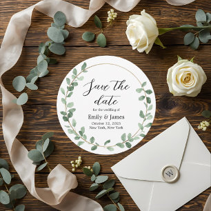 Elegant Botanical Wedding Save the Date Card