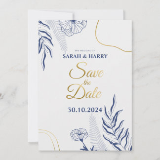 Elegant Botanical Wedding Save the Date Card