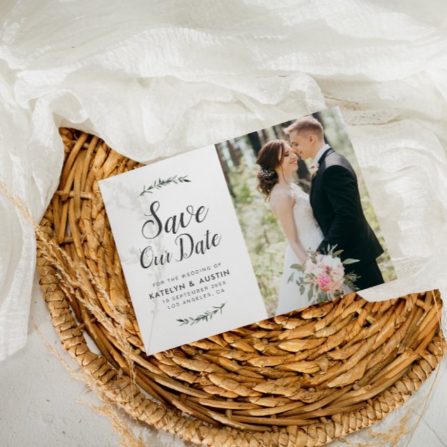 elegant botanical wedding save the date postcard (Creator Uploaded)