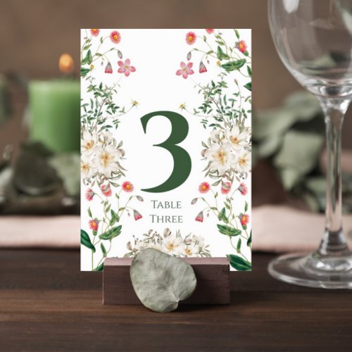 Elegant Botanical Wedding Table Number