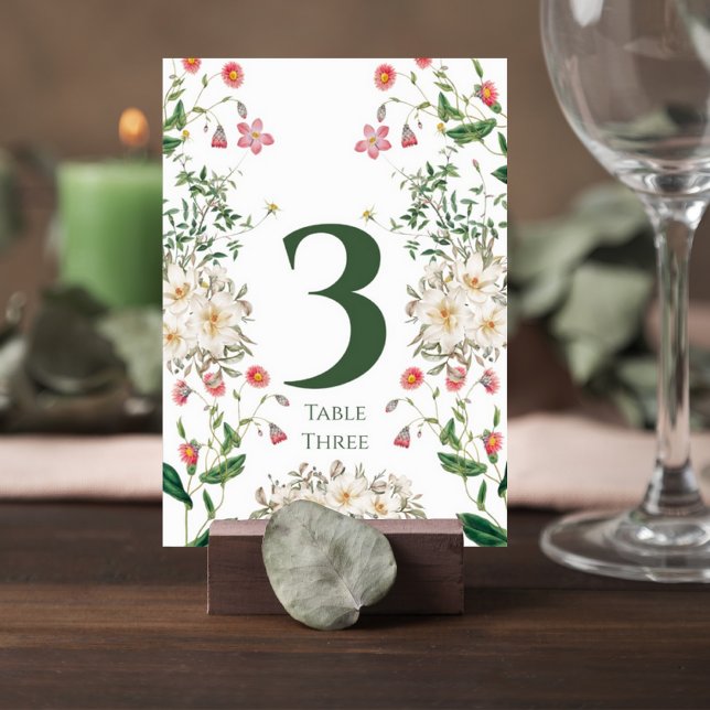 Elegant Botanical Wedding Table Number (Creator Uploaded)