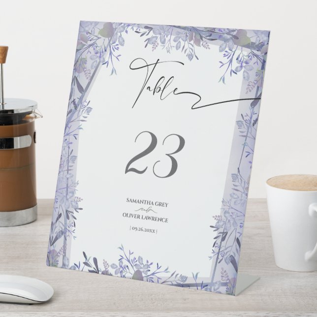 Elegant Botanical Wedding Table Number Sign (In SItu)