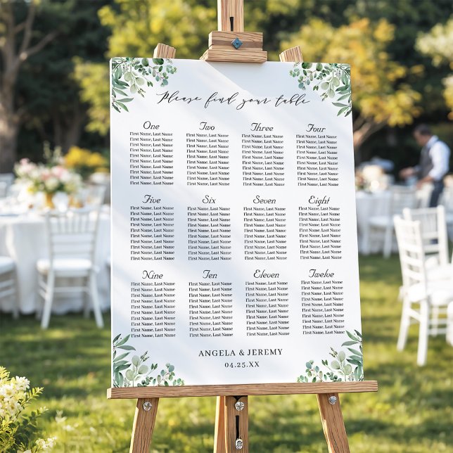 Elegant Botanical Wedding Table Seating Chart  Foam Board (Creator Uploaded)