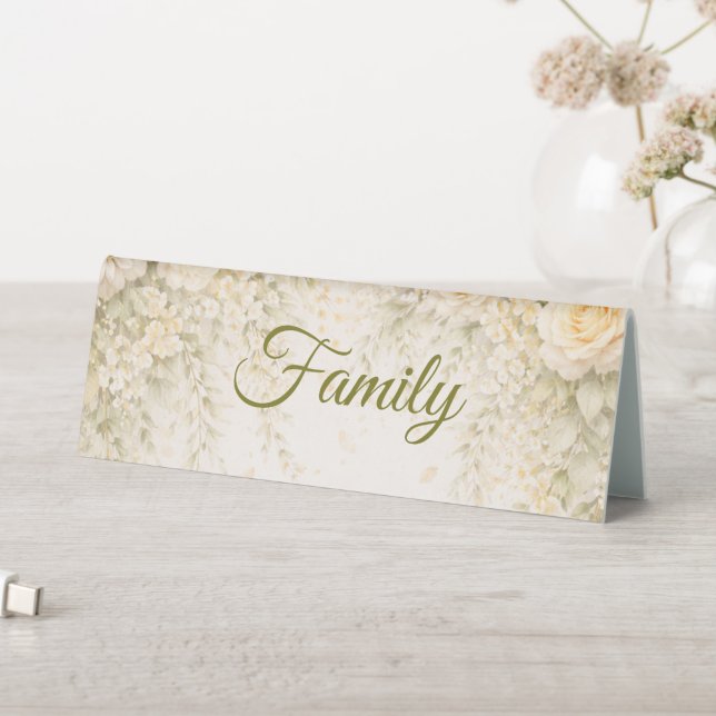 Elegant Botanical Wedding  Table Tent (In SItu (Table))