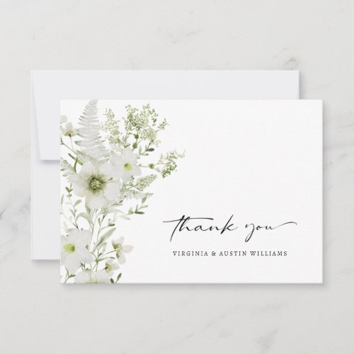 Elegant Botanical Wedding Thank You Card