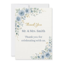 Elegant Botanical Wedding Thank You Card