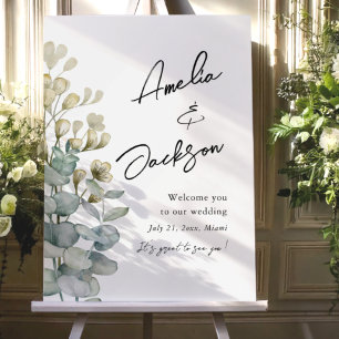 Elegant Botanical Wedding Welcome Sign