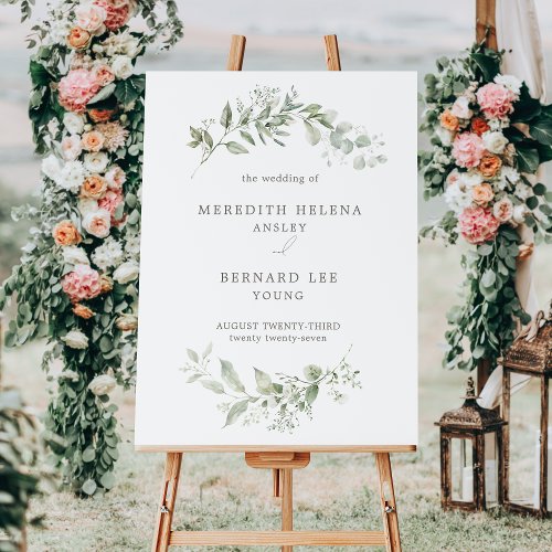 Elegant Botanical Wedding Welcome Sign