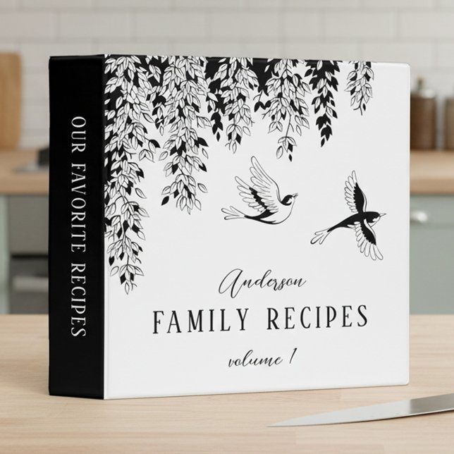 Elegant Botanical Weeping Birch Tree Recipe Binder (Creator Uploaded)