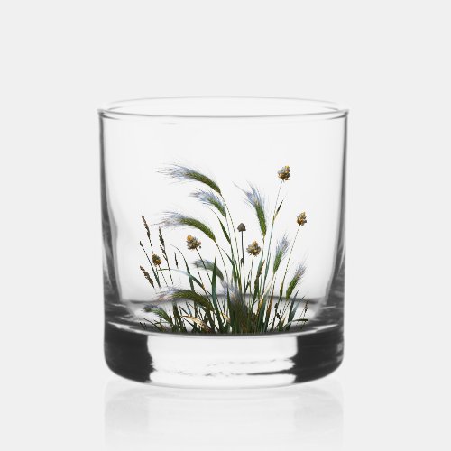 "Elegant Botanical Whiskey Glass" Glass
