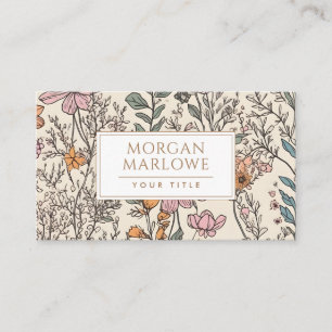 Elegant Botanical Wildflower Botanical Floral Business Card