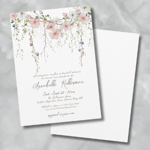 Elegant Botanical Wildflower Floral Bridal Shower Invitation