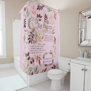 Elegant Botanical & Wildflower Watercolor Design Shower Curtain