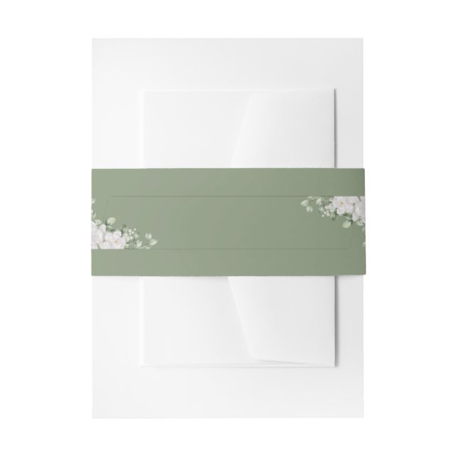 Elegant Botanical Wrap | Sage Green Belly Band (Front Example)