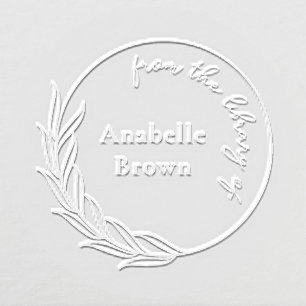 Elegant Botanical Wreath Custom From The Library Embosser