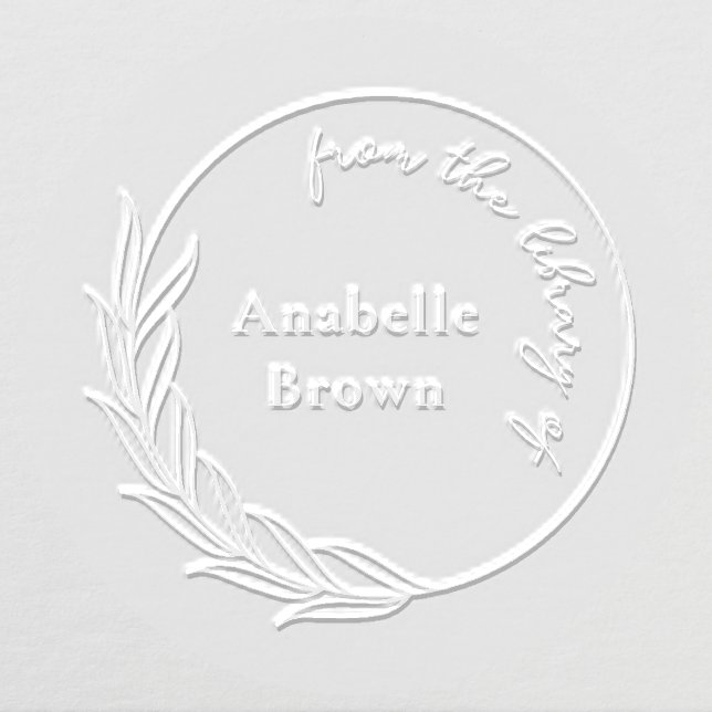Elegant Botanical Wreath Custom From The Library Embosser (Design)