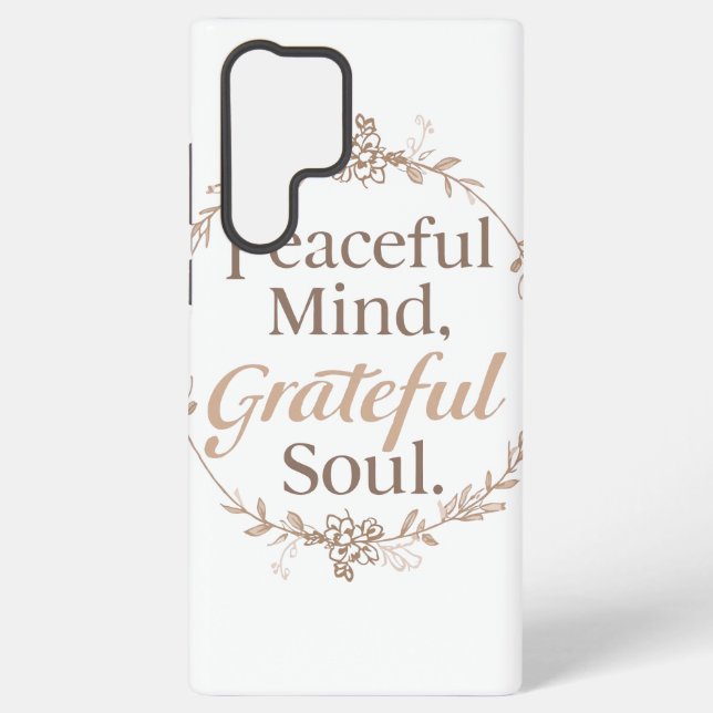 Elegant Botanical Wreath with Zen Quote Samsung Galaxy Case (Back)