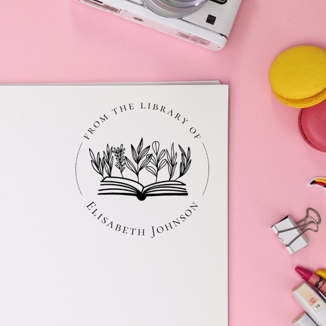 Elegant Botanicals Book Custom From The Library Rubber Stamp (Creator Uploaded)