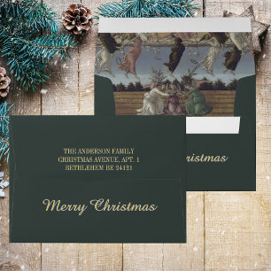 Elegant Botticelli Christian Christmas Holiday Envelope
