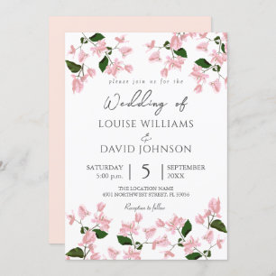 Elegant Bougainvillea Flower Wedding Invitation