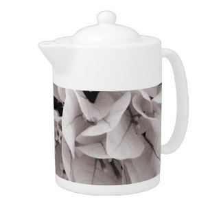 Elegant bougainvillea vintage style floral pattern teapot