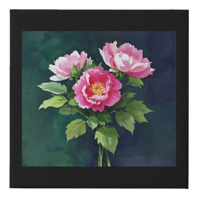Elegant  Bouquet: Blooming Beauty Faux Canvas Print (Front)