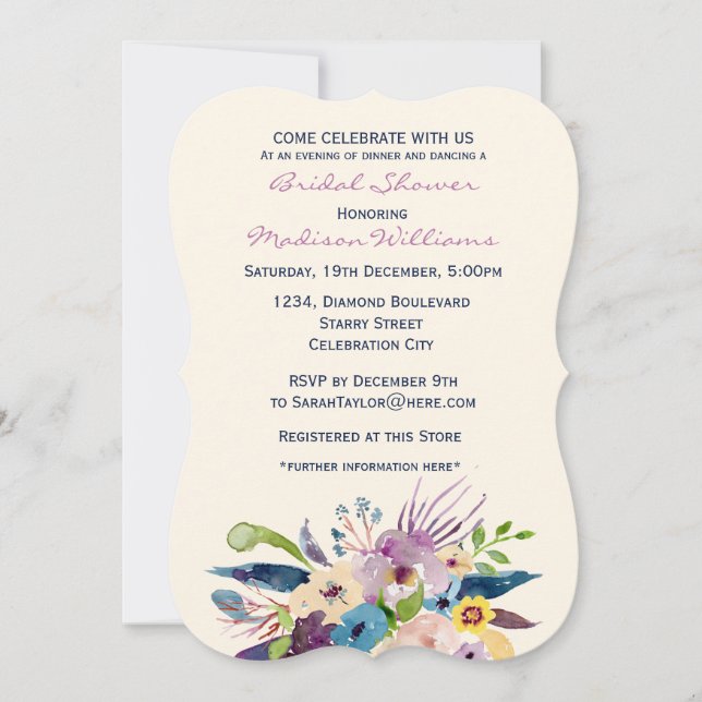 Elegant Bouquet Bridal Shower Invitation (Front)
