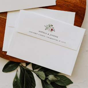 Elegant Bouquet   Christmas Holiday Wedding Envelope