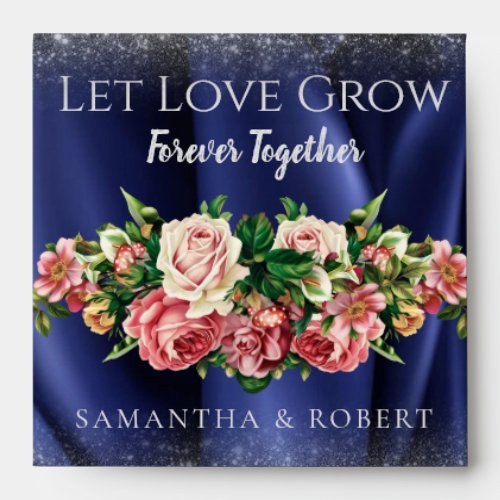 Elegant Bouquet Glitter Wedding Favor Flower Seeds Envelope